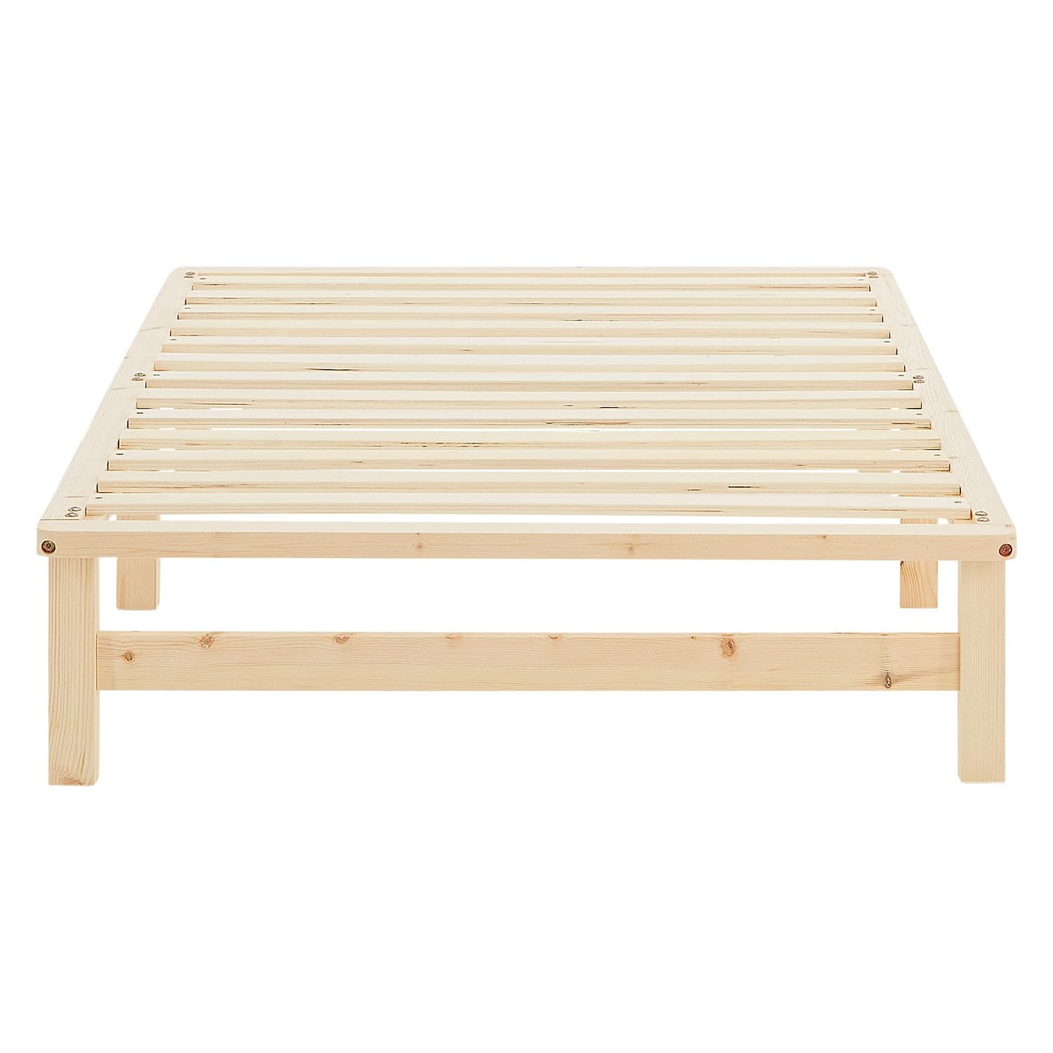 Homestyle4u Holzbett 90x200 mit Matratze & Lattenrost – Kiefer | Massivholz Einzelbett im Palettenbett-Stil – naturbelassen, inkl. Komfortschaummatratze (H2), allergiker-freundlich
