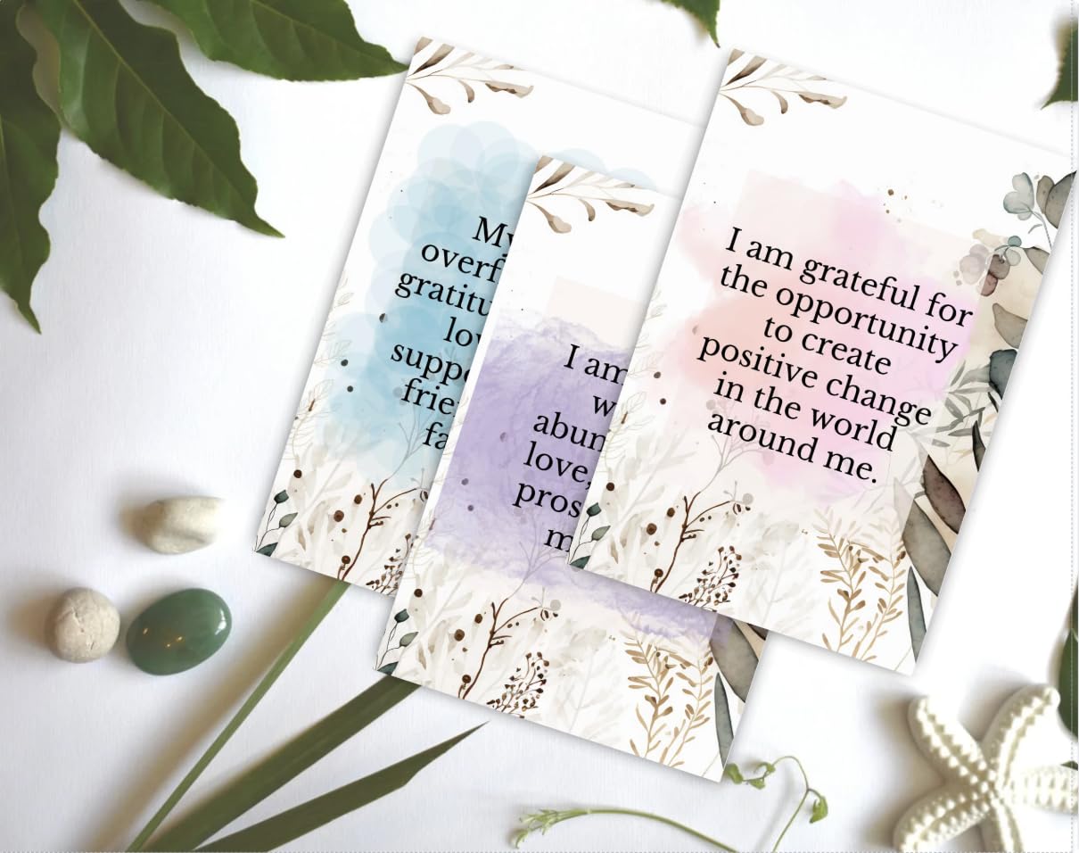 Gratitude affirmation cards, set of 30, card deck, unique colour and affirmation on each card, portable size, 8cm x 6cm - Image 2