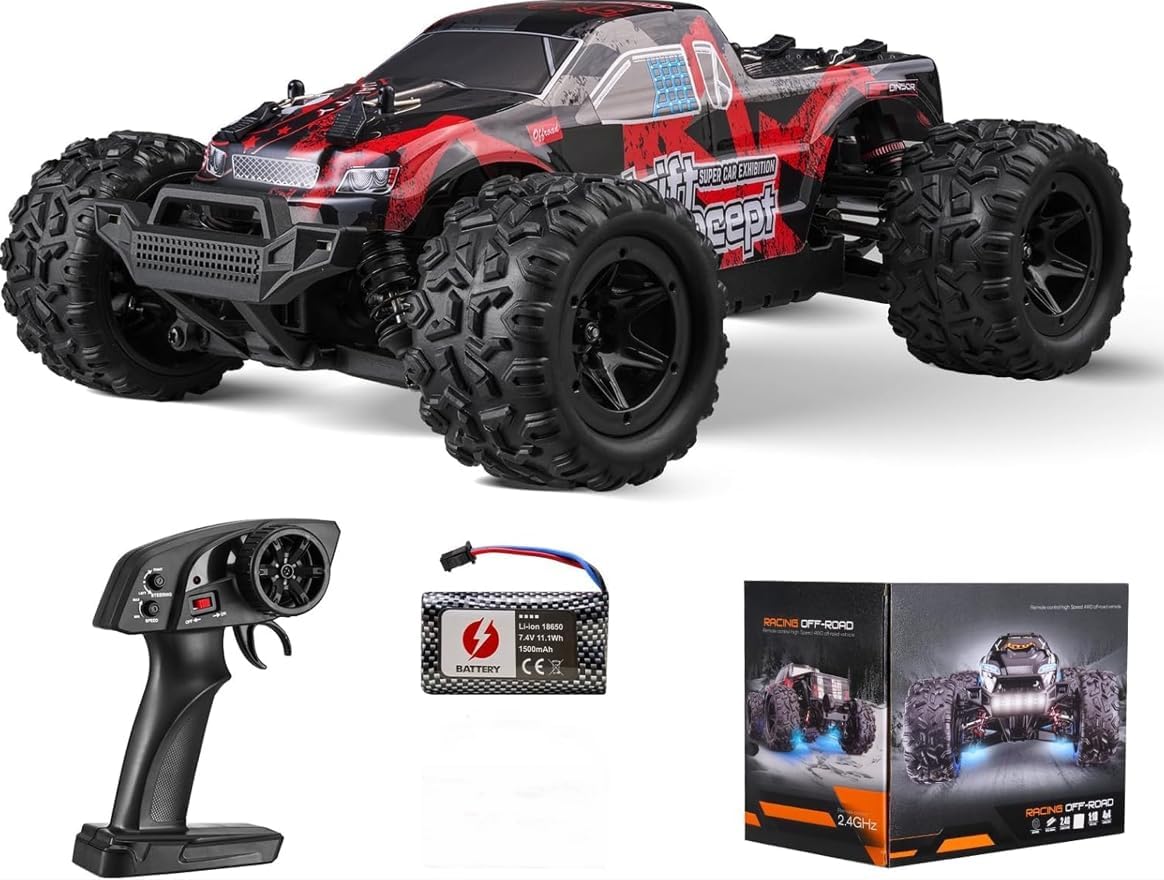 Rc Cars 40+Km/H High Speed 4Wd 1:18 Scale Electric Waterproof Truggy Remote Control Off Road Monster Truck with Rechargeable Battery,RTR All Terrain Toys for Kids & Adult,Multicolor jhh-image-25