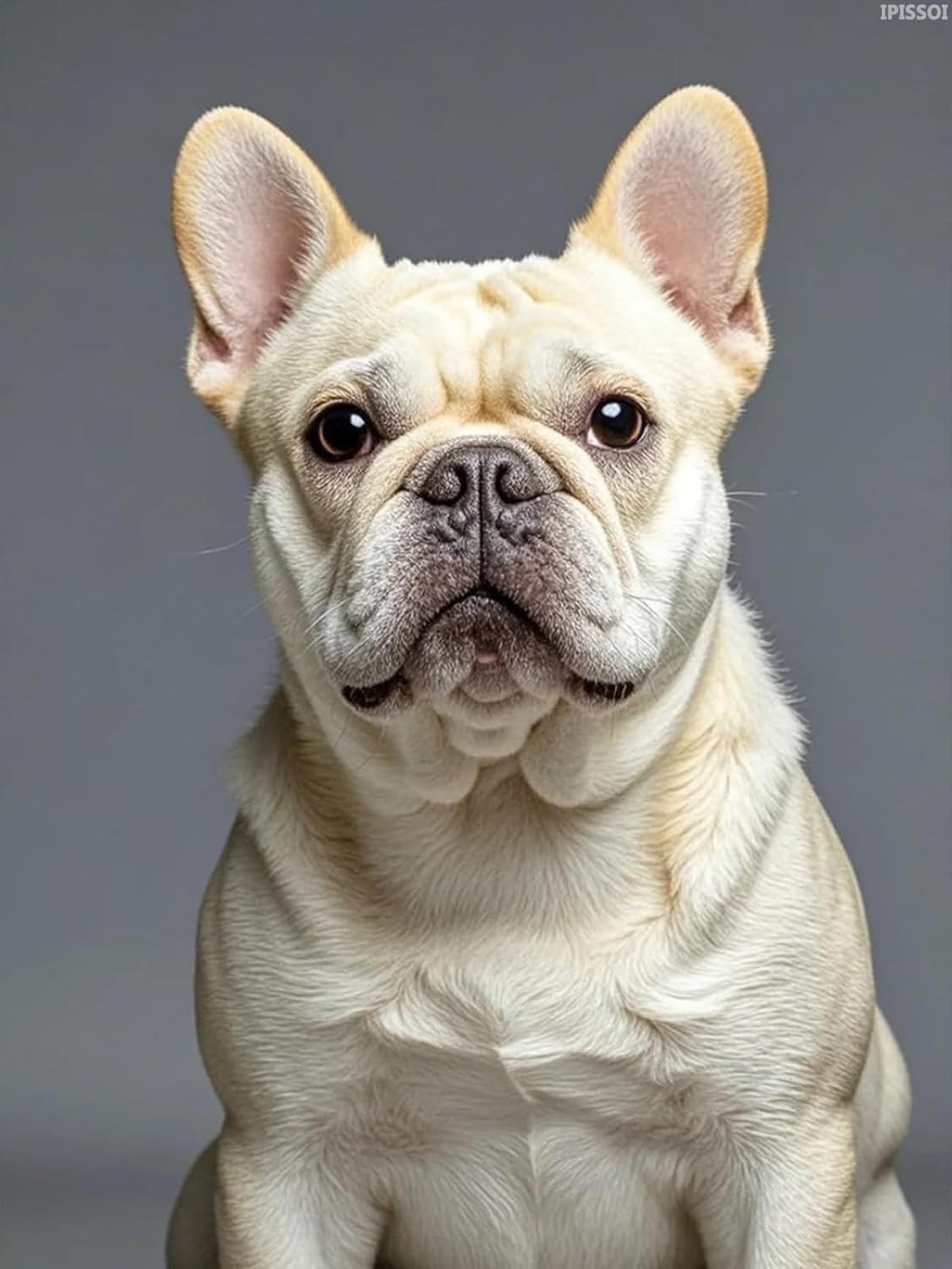 Xmas Gift Cream French Bulldog Dog 5D Diamond Art Diamond Painting DIY Kits Full Round Drill Crystal by Number Arts and Crafts for Home Wall Decor 12x16 inch for New Year, Valentine's Day Gifts