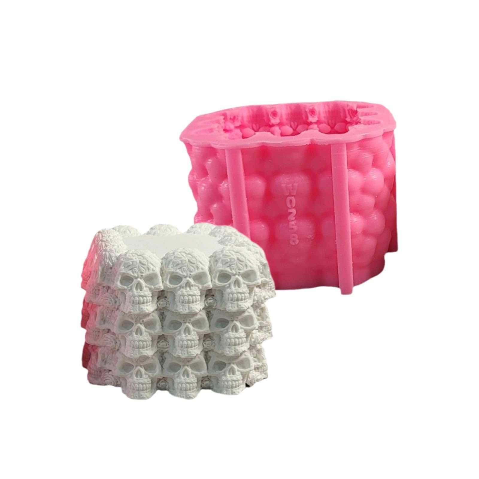 Jazuaiao Halloween Skull Cube Silicone Molds Fondant Chocolate Silicone Molds, Silicones Concrete Cement Food Grade