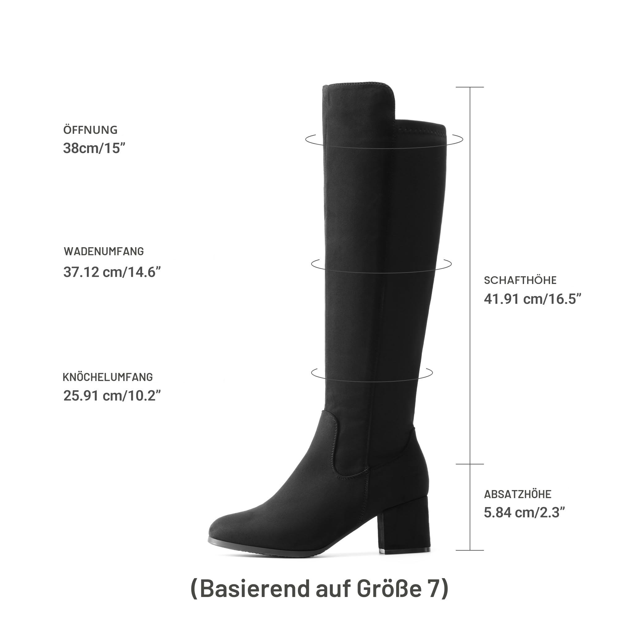 DREAM PAIRS Damen Kniehohe Stiefel Elastischer Schaft