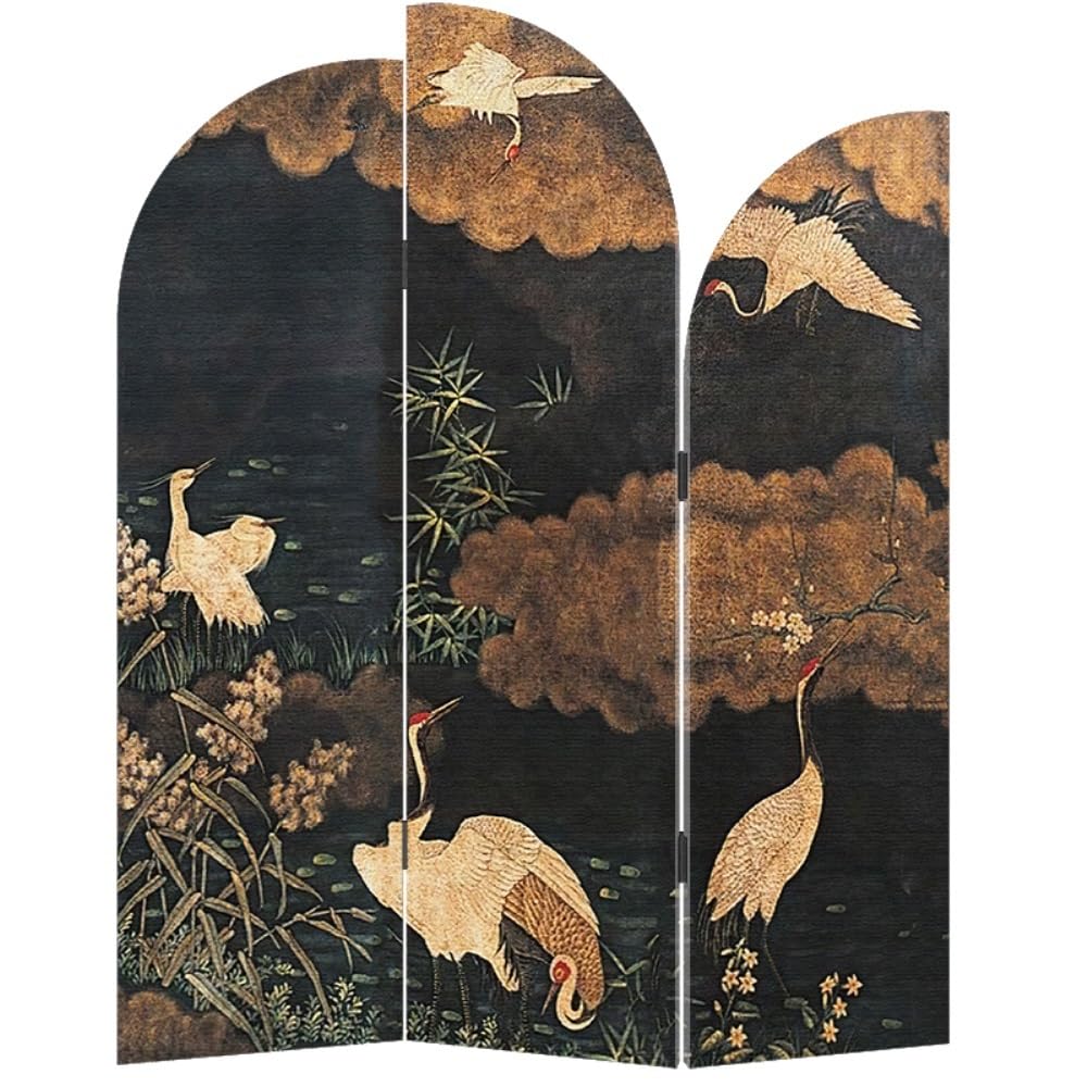 Privacy Screen Retro Chinese Screen Partition Home Living Room Porch Decoration Background Wall Movable Shielding Folding Room Divider