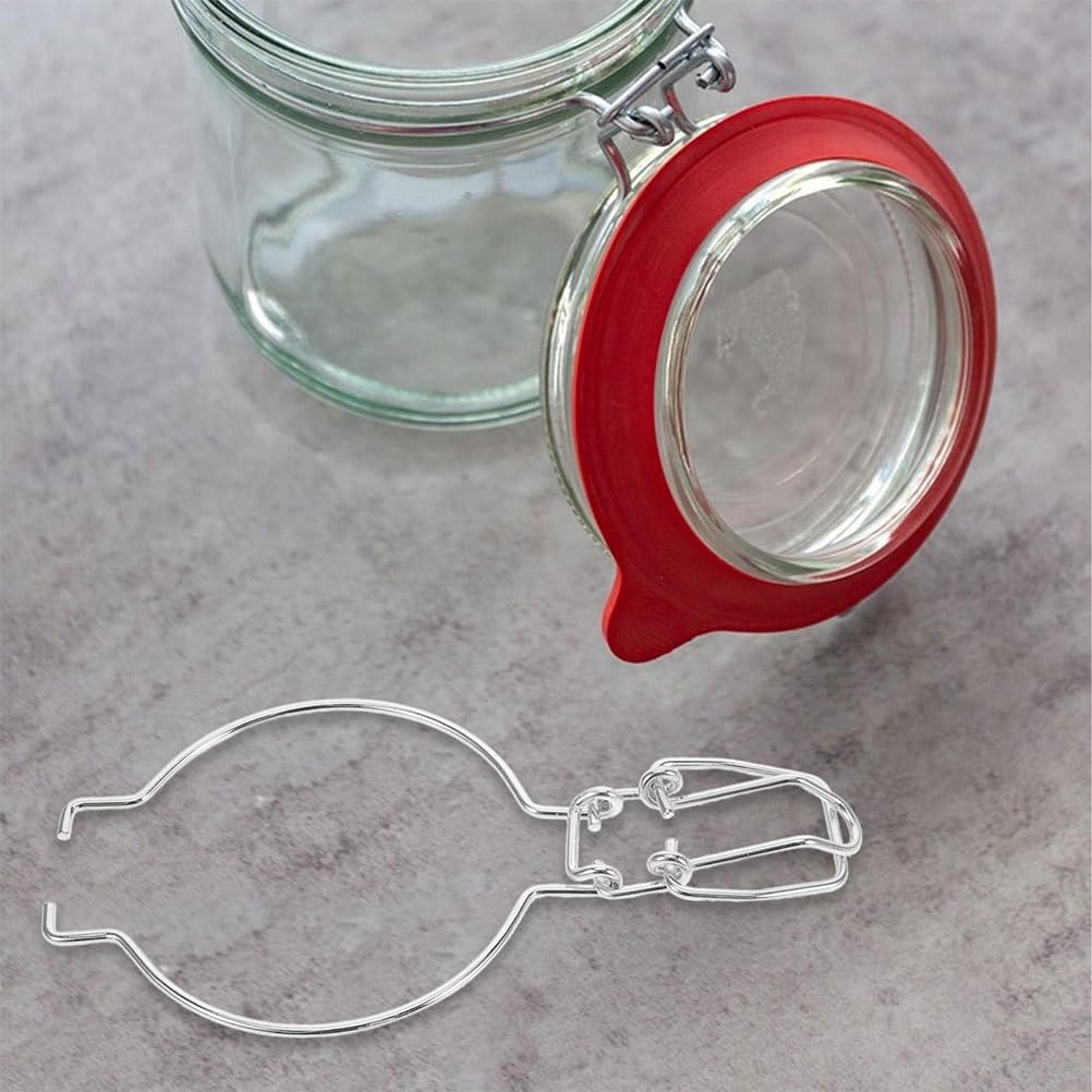 PRETYZOOM Clip di Tenuta in Acciaio Inox per Barattoli di Vetro a Bocca Larga 10 Pezzi Fibbia Chiusura Ermetica Accessori per Conservazione Alimenti E Organizzazione Cucina