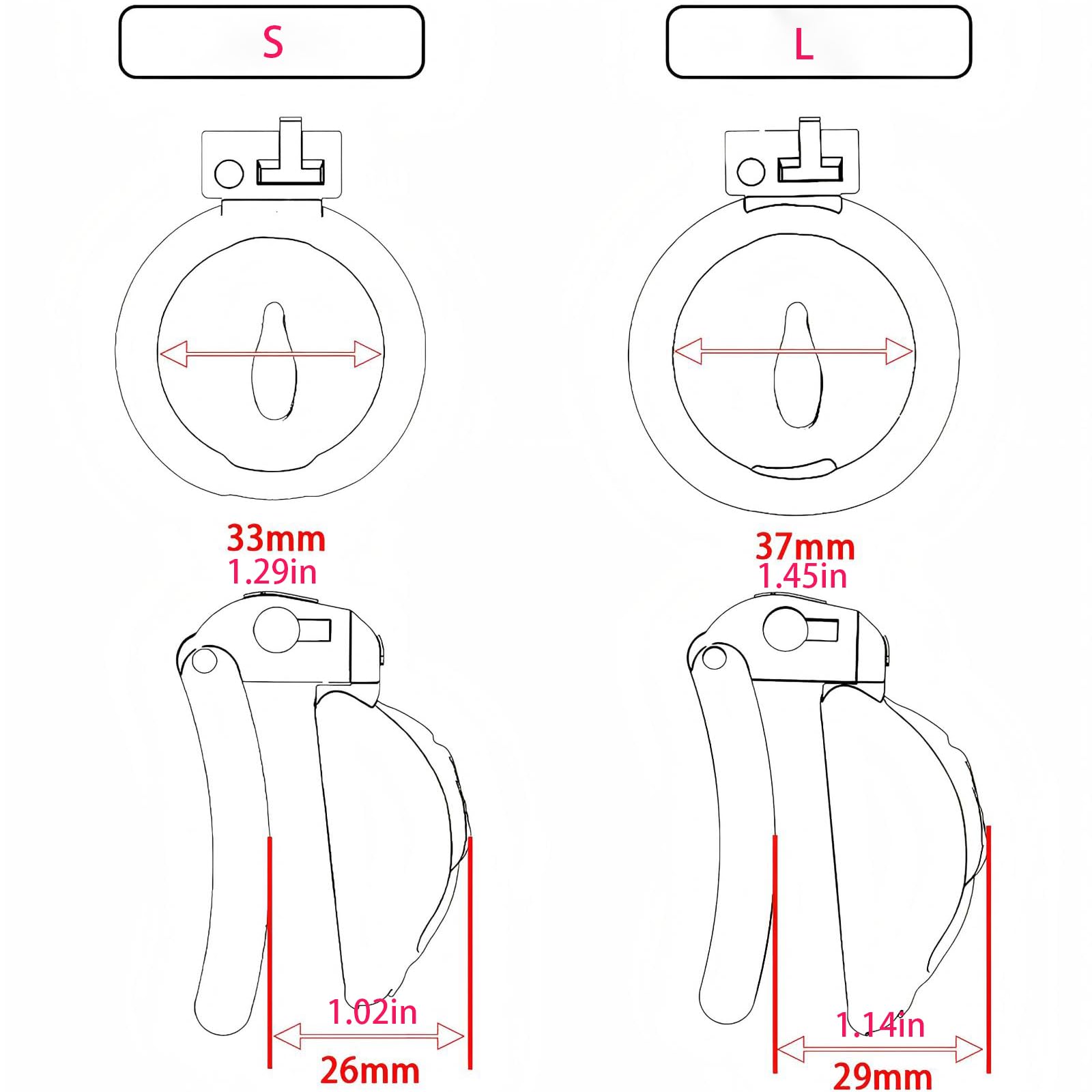 Sissy Cage Chastetée avec 4 Anneaux Différents Cage de Chasteté en Résine avec Serrures Dissimulées pour Immobiliser le Pénis d'un Homme Chastity Cage Sex Toys Légère Ceintures de Chasteté (Pink-A,L)