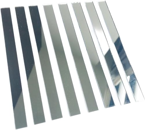 Miniatura 6 de 100 piezas de azulejos rectangulares de vidrio de 12 x 2 pulgadas para trabajos de manualidades, espejo de bola de discoteca, decoración del hogar