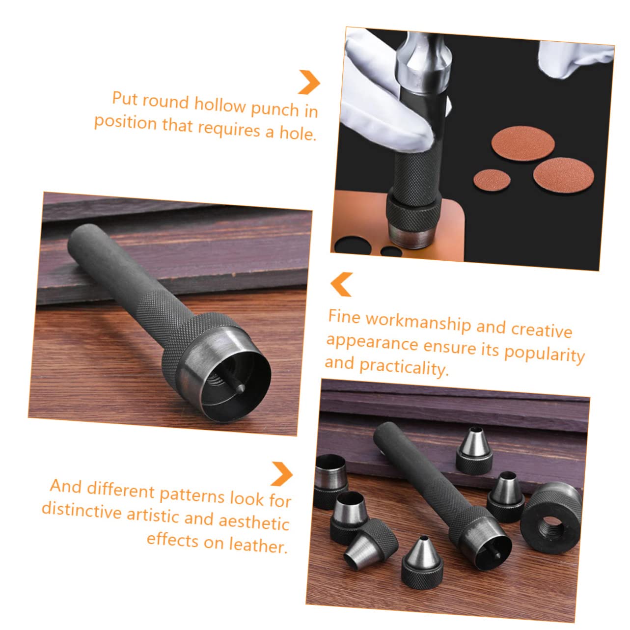 Homoyoyo 1ensemble Jeu De Poinçons Creux pour Cuir Outils De Perforation Précis pour Affiches Et Travaux Cuir Personnel