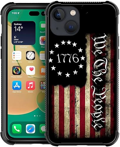 Funda protectora de TPU resistente a los arañazos y golpes, compatible con iPhone 13 Mini, diseño de bandera americana G66 de 5.4 pulgadas