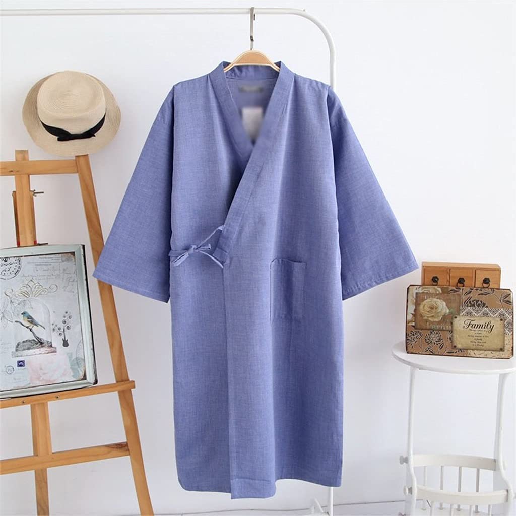 Peignoir pyjama en coton respirant homme | Kimono col en V léger