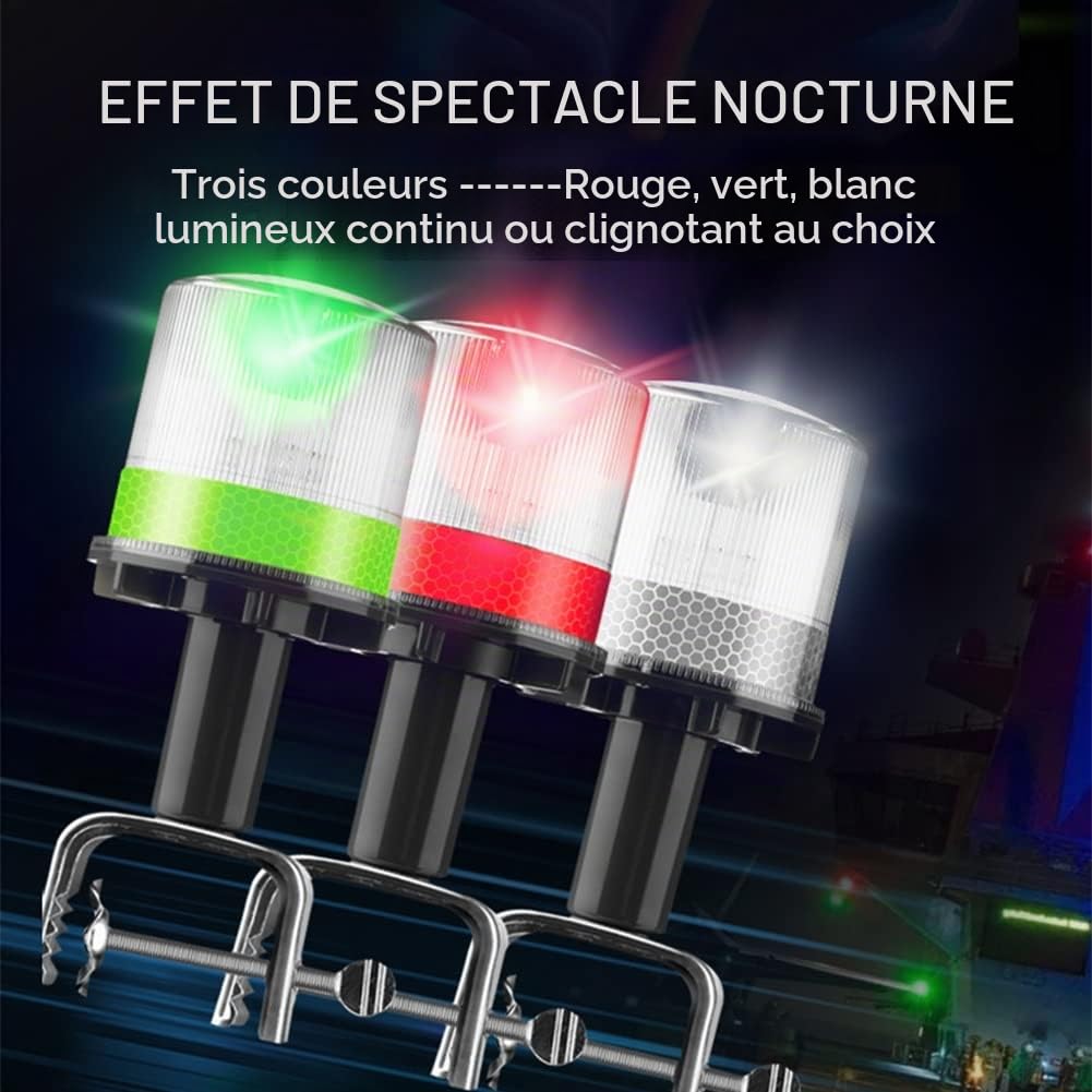 DYK&NX Marine LED Feux de Navigation de Bateau avec Source de Lumière Solaire, Conception étanche IP65, Facile à Installer (Color : White)