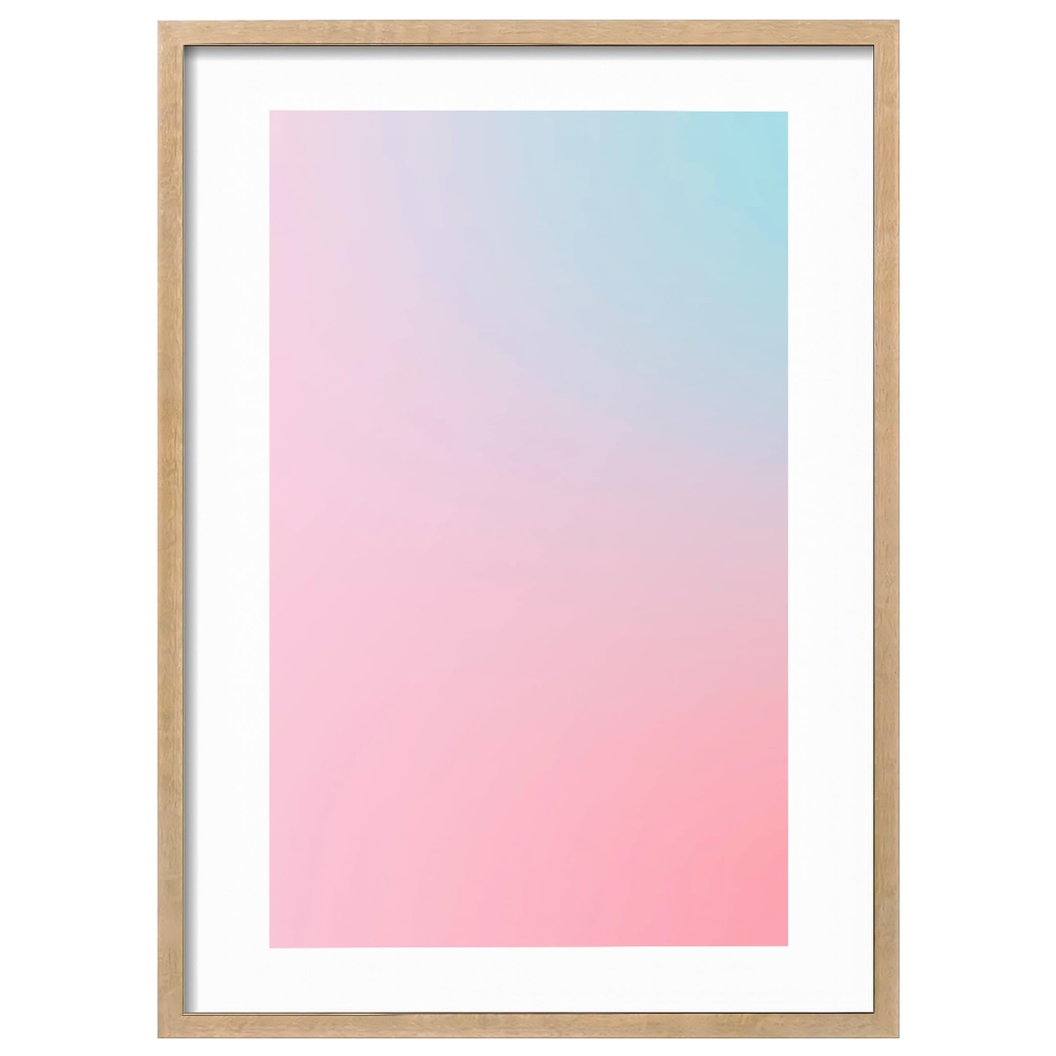 WallBUddy Minimalistische Farbverlauf Wandkunst (40 x 50 cm, Eichenrahmen)