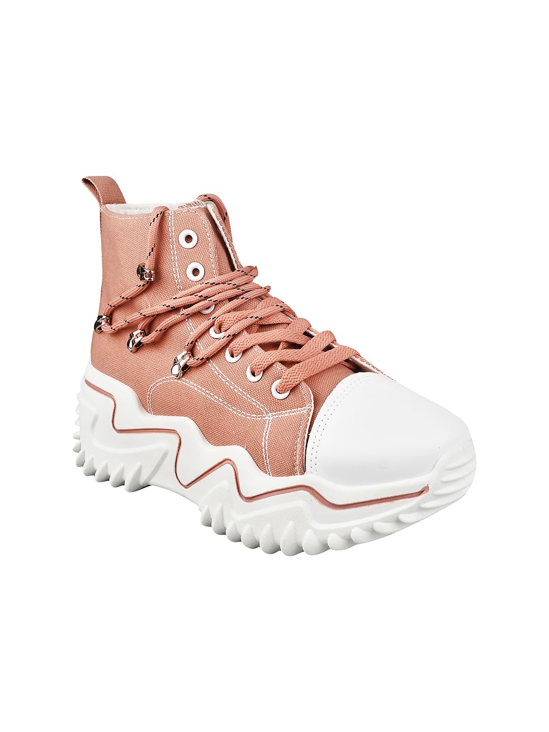 SELFIEE Sports Pink Running Shoes,Walking, Gym Casual Sneaker Lace-Up Shoes Lightweight Sole with Memory Foam Insole For Women & Girl's 4