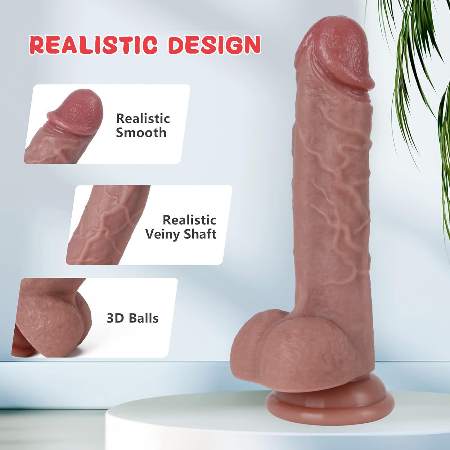 Realistic Dildo for an Unforgettable Lifelike Experience, 7.8 Inch Silicone Dildo with Strong Suction Cup for Hands-Free G Spot & Anal Play, Body-Safe Adult Sex Toy for Women & Couples