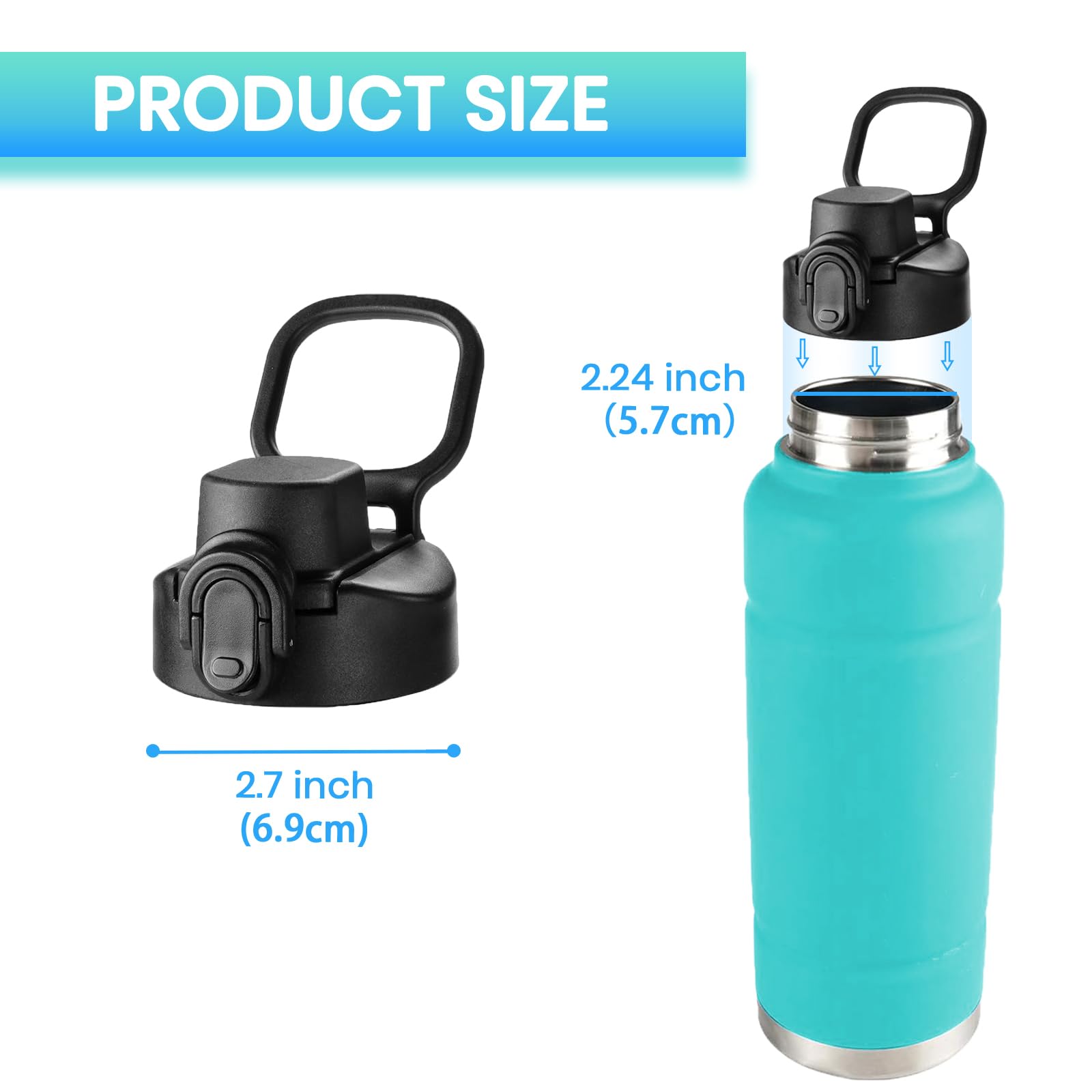 BOSORIO Paquete de 2 tapas de boquilla compatibles con botella de agua Bubba Trailblazer de 24 onzas y 40 onzas, tapas abatibles automáticas, piezas de repuesto para Bubba Trailblazer y Flo Kids