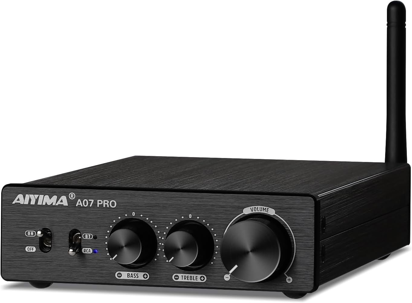 A07 Pro TPA3255 Stereo Amplifier Bluetooth 5.2 300Wx2 HiFi Class D Amp 2.0/2.1 Channel Audio Power Amp for Home Audio Speaker with Bass Treble knobs& 3.5mm Line Output,Supports 24-48V