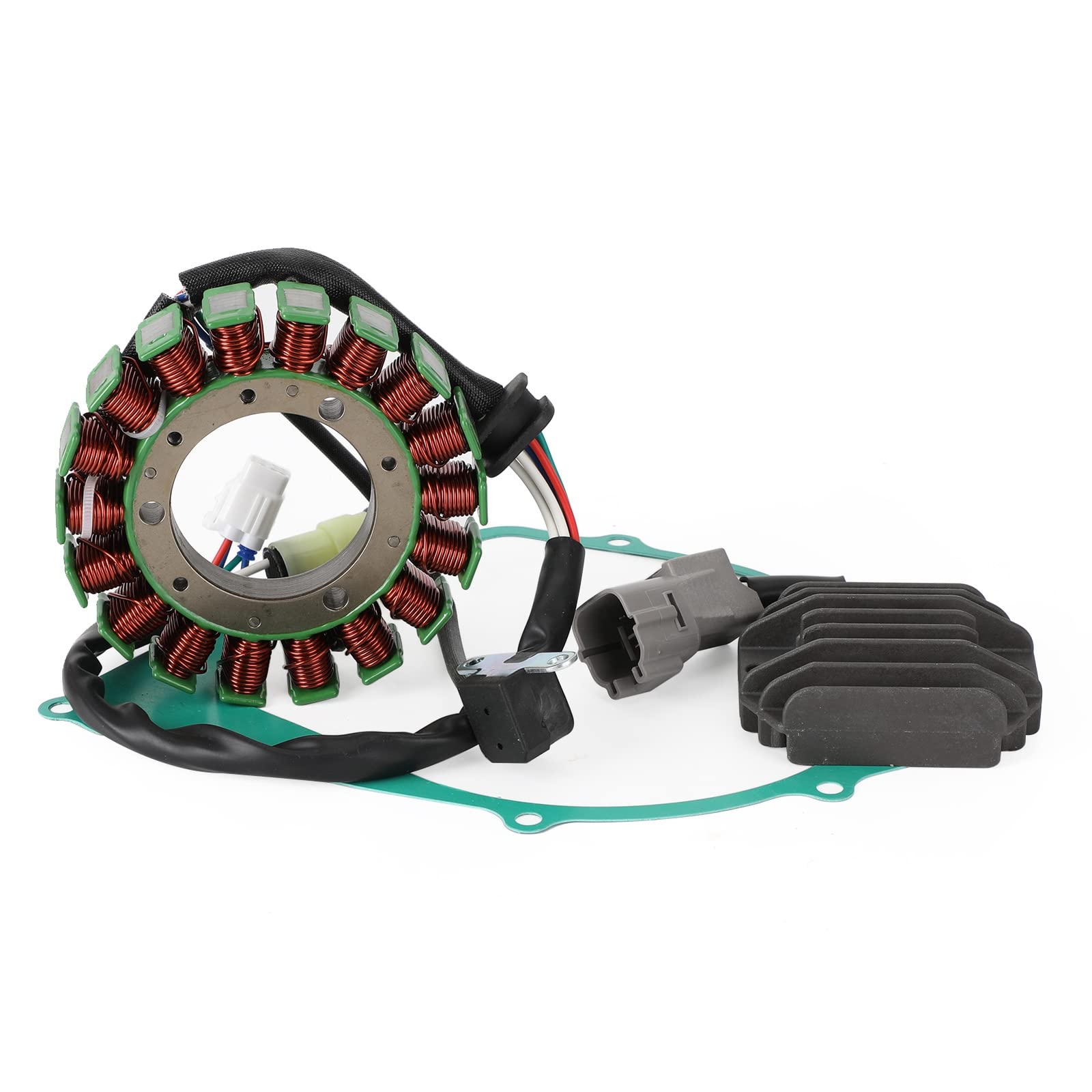 Stator Régulateur Redresseur Bobine d’Allumage Générateur Kit Complet pour Yamaha YFM350R Raptor 350 2004-2013 YFM350X Warrior 350 2002-2004