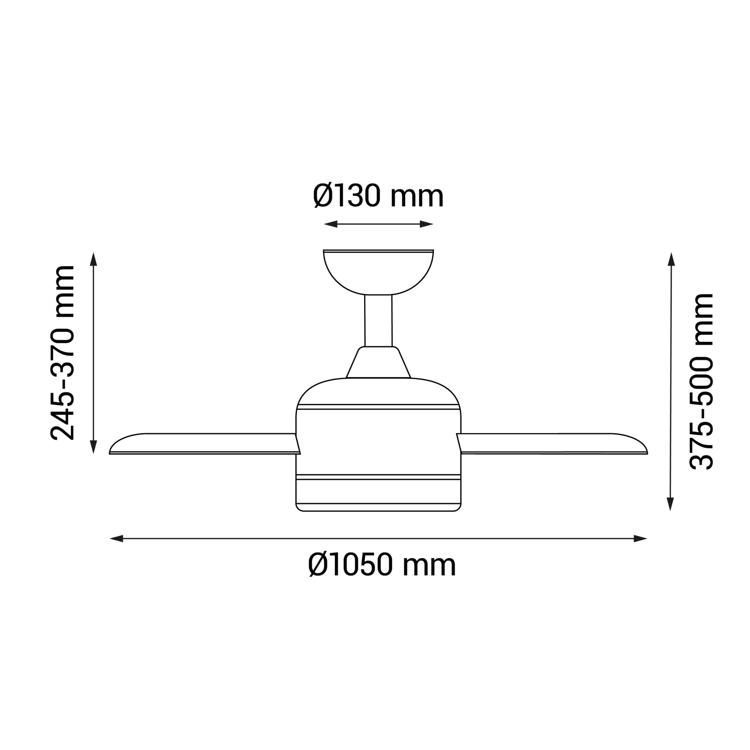 Sulion Ventilateur de plafond avec lumière et télécommande Achilia, moteur DC