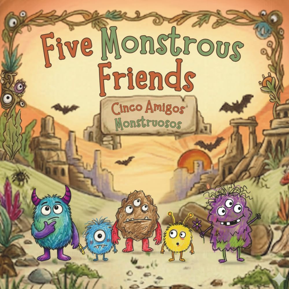 Cinco Amigos Monstruosos (Five Monstrous Friends): Livro Bilíngue em Inglês e Português para Crianças