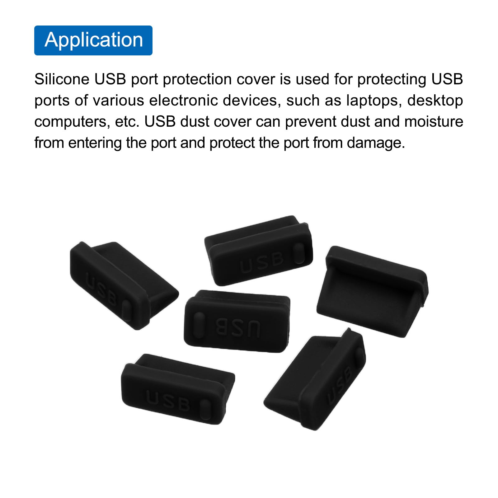50 Tappi USB Maschio Anti Polvere - Protezione Per Porte USB Tipo A - Nero - Compatibile Con PC E Auto