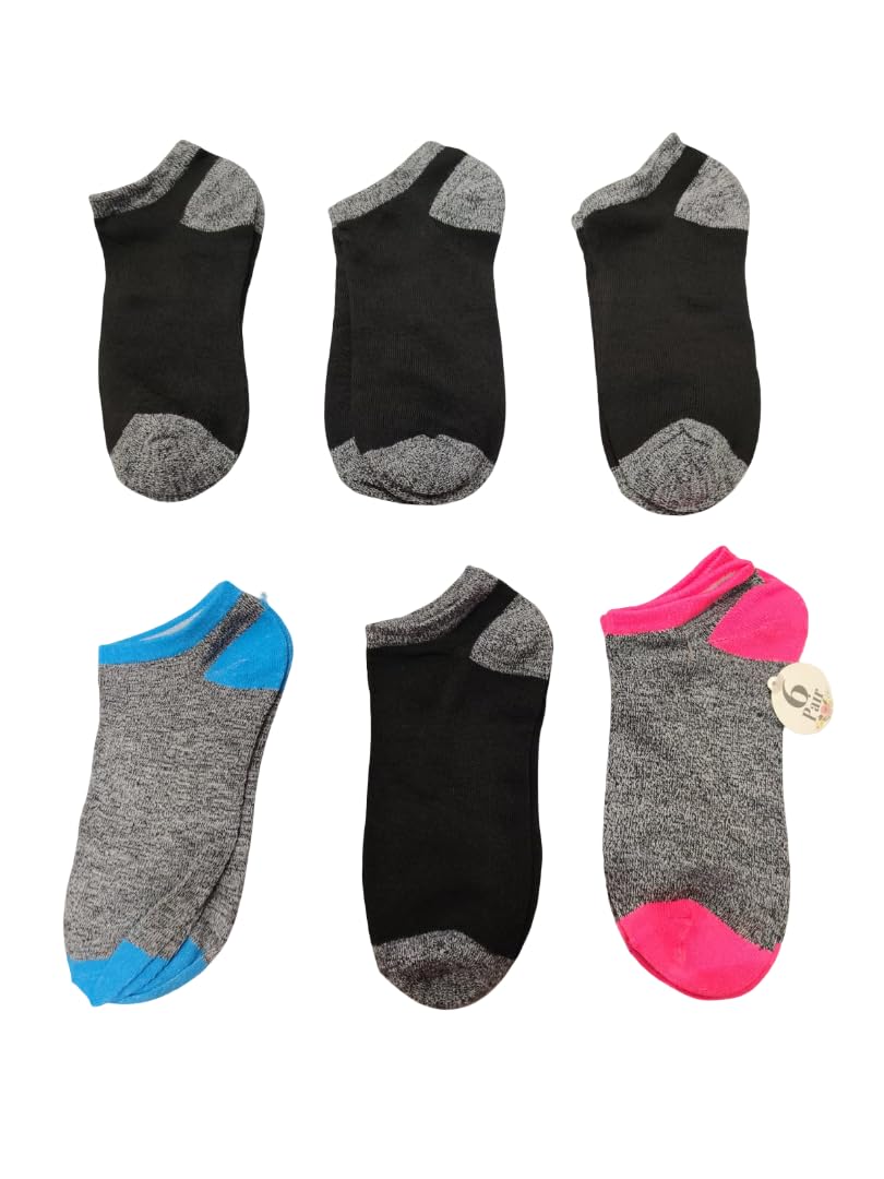 Women's Cotton Ankle Length Socks, Multicolour, Breathable, Soft & Stretchable, Low-Cut, Sweat-Absorbent, Casual Everyday Wear (Pack of 6)-picture-19