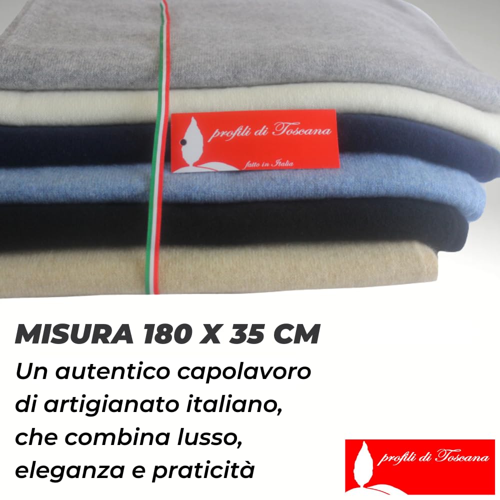 Sciarpa Cashmere Donna Uomo (35x180 cm) Sciarpa Invernale Firmata Unisex, Tessuto di Alto Lusso, Lavorazione Fine e Precisa Made in Italy, Leggera e Comoda da Indossare