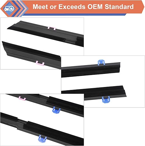 Miniatura 4 de ZONFANT 4 unidades de cinturón de sellado para ventana de puerta exterior de automóvil compatible con Honda Civic 2012-2015, repuesto #72450-TR0-A01