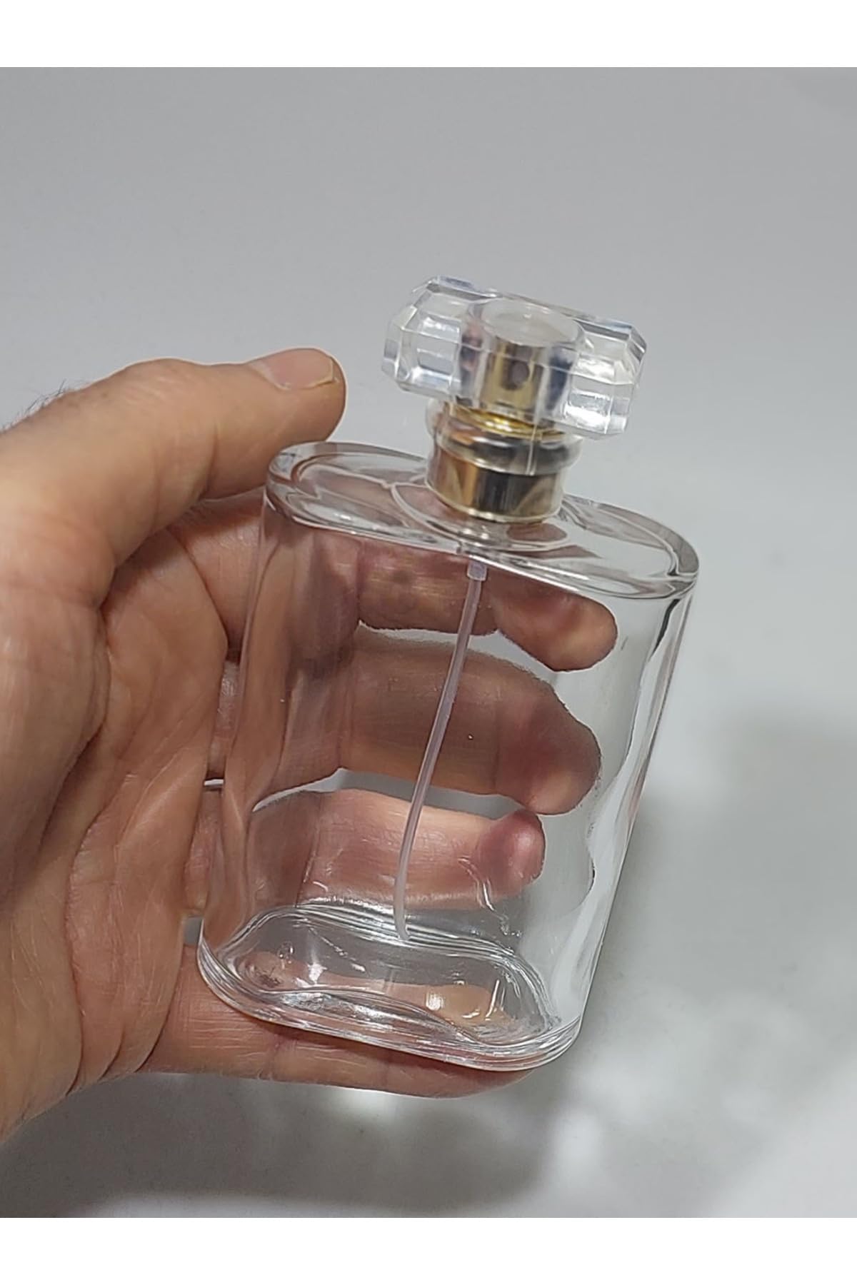 Paradise 1 Adet 100 Ml Cam Kolay Kapama Sprey Kolonya Boş Parfüm Şişe Şeffaf Gold Model Kapaklı Cıo 8697431712136