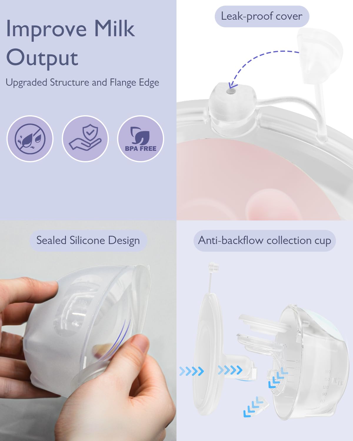 Breast Pump Hands Free K3 Updated,Wearable Breastfeeding Pump with Soft Double-Seal Flange,1800mAh Long Battery Life & LED Display, 3 Modes & 9 Levels Electric Breast Pumps Portable 15-24mm