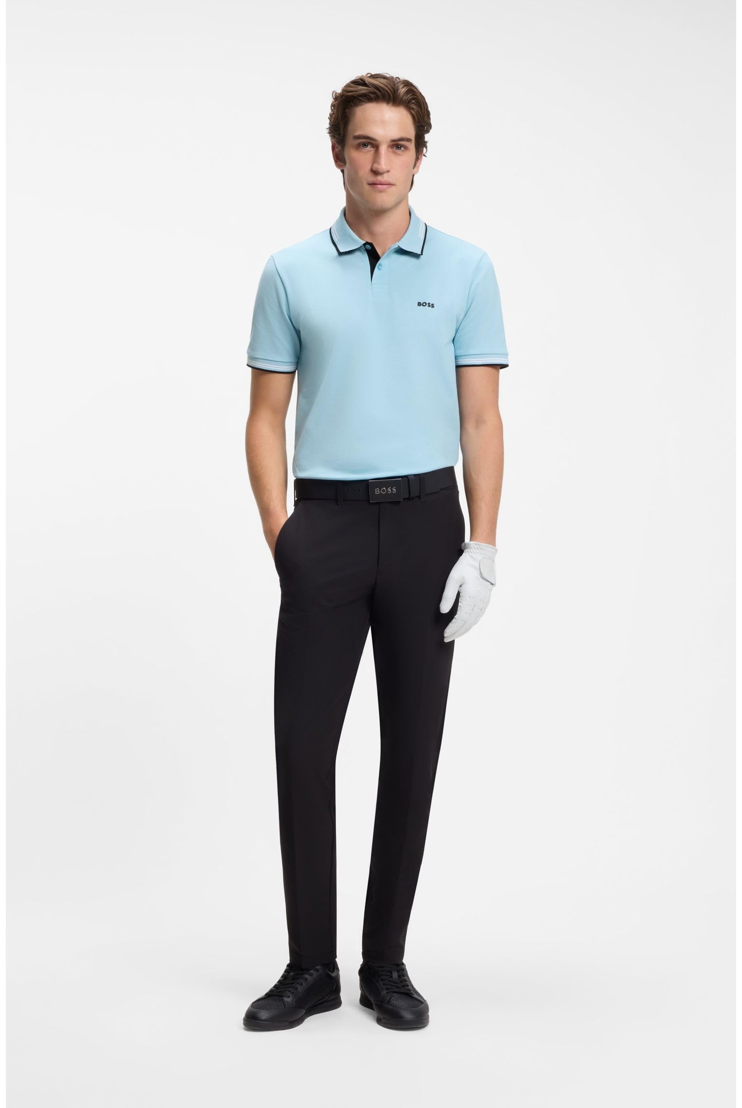 BOSS Hommes Paul Polo Slim en Coton Stretch logoté