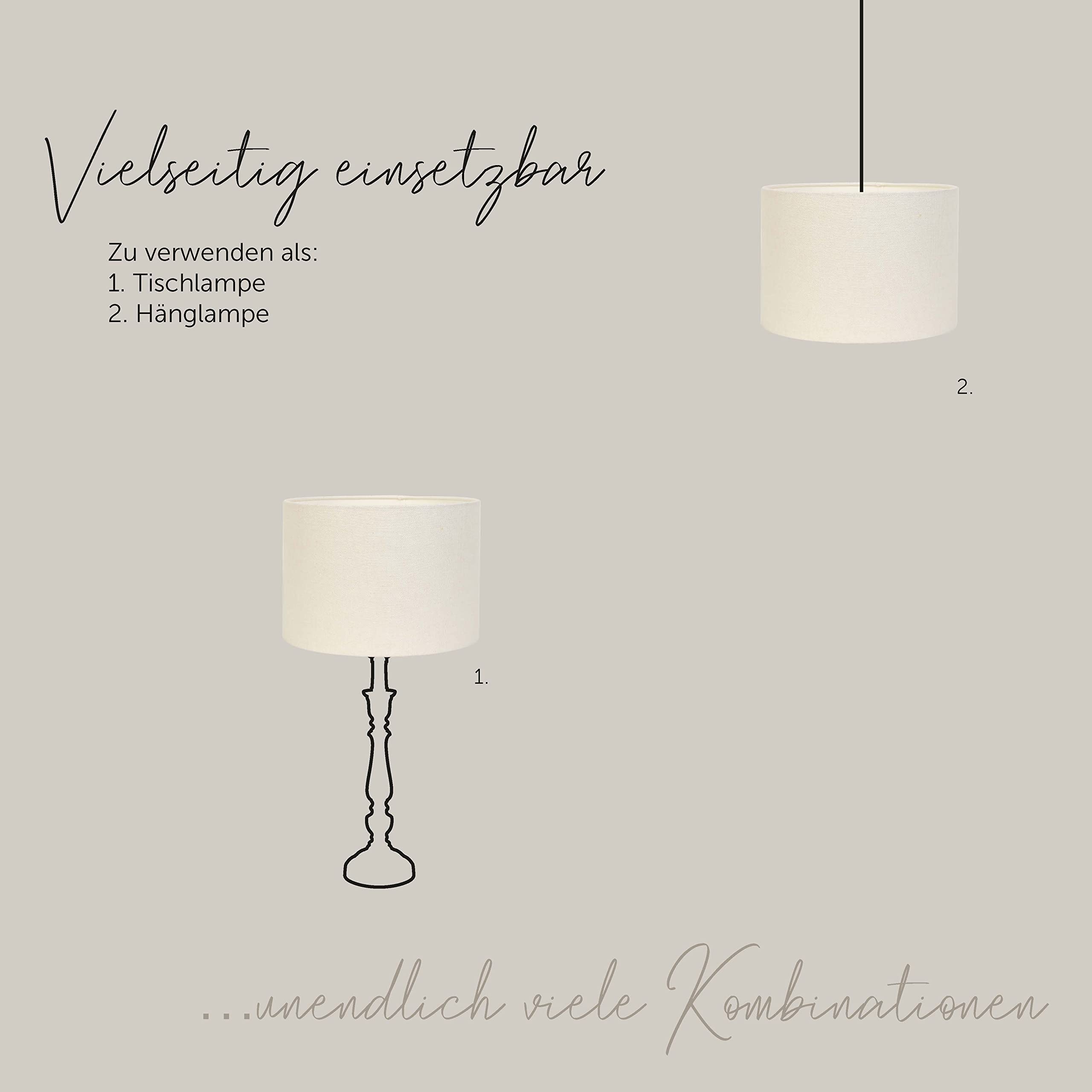 Light & Living Lampenschirm Zylinder Livigno - Weiß - Ø30x21cm | Zylinder - Klassisch, Ländlich - Textilien