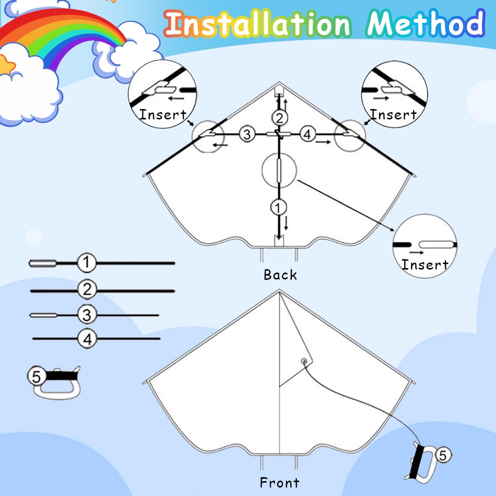 Flintronic Aquiloni Grande, Aquilone per Bambini e Adulti, Aquiloni a Linea Singola, Attività All'Aperto per Principianti