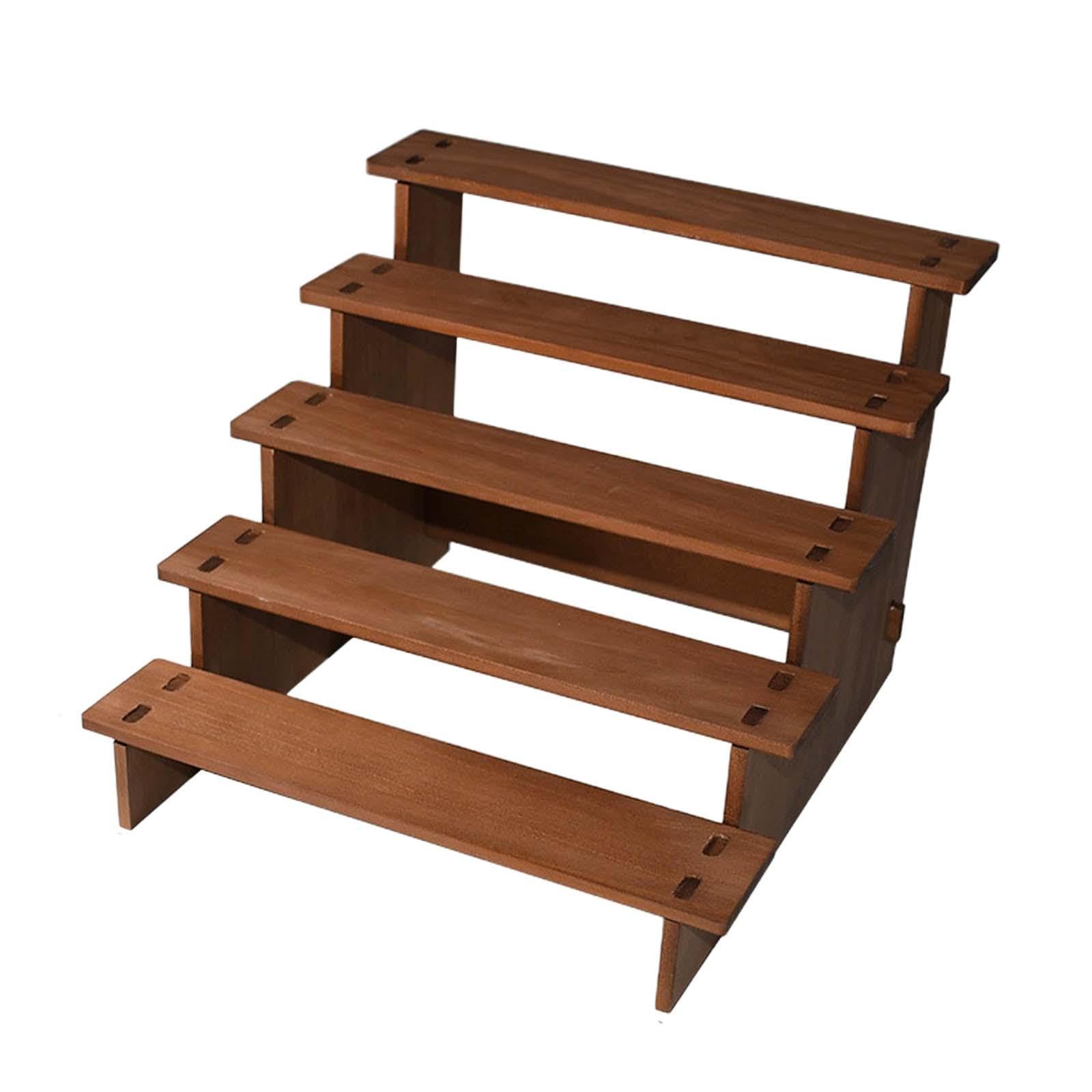 Harilla Présentoir de comptoir en Bois, 5 étapes, Organisateur de Desserts, Support de Cupcakes, escalier, 30x30x23.2 cm