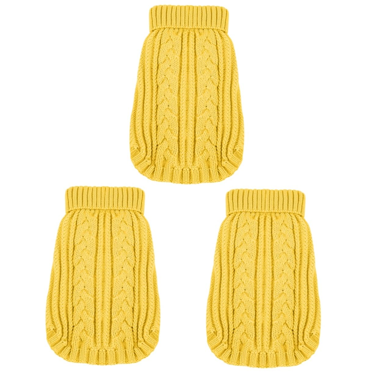 BESPORTBLE Lot De 3 Pulls Tendance pour Chien Taille XXS Jaune Tricoté Confortable Robuste Idéal pour Noël Les Anniversaires Les Jours Spéciaux Facile À Enfiler