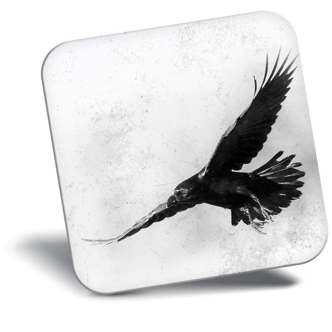 Destination Vinyl ltd Fridge Magnet - Flying Black Crow Art Drawing 21233