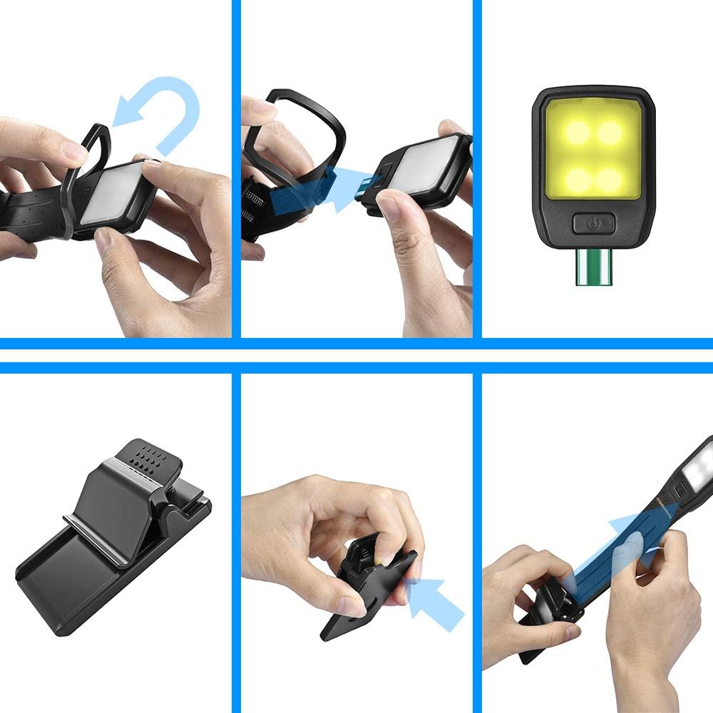 Oumeiou Book Light, Reading Light, 4 Level Brightness LED Reading Light, Eye-Care Warm Reading Lamp USB Rechargeable and Portable, up to 25 Hours Reading, Clip Light for Night Reading