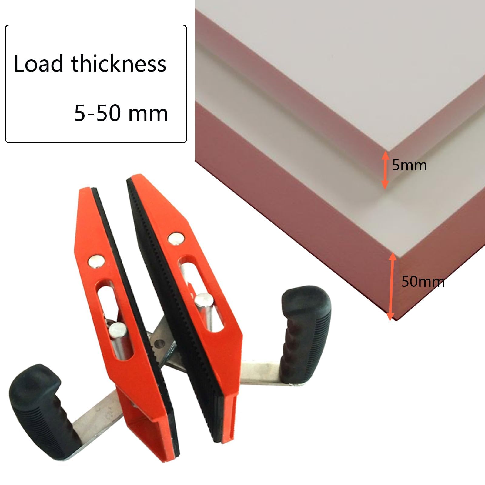 Maisutseb (1pc) Double Handed Stone Carrying Clamps 330lbs Handling clip with Non-slip Handles Lifter Tools Panel Carriers for Marble Slab Glass