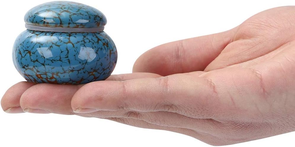 Small Urn for Human Ashes - 1.6'' Handicrafted Urn - Beautiful Tiny Keepsake Urns - Mini Urn Made of Ceramic - Hold 1.2 Cubic Inches of Ashes