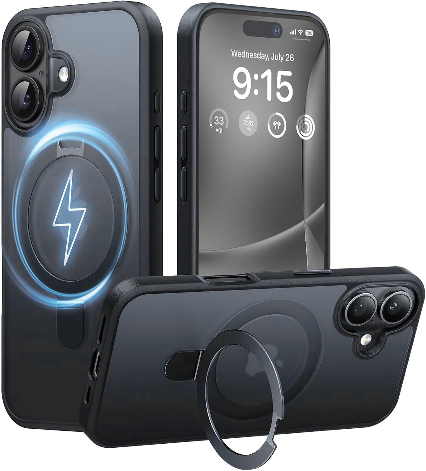 DIZORO iPhone 16 Plus Case with Magnetic Stand -17