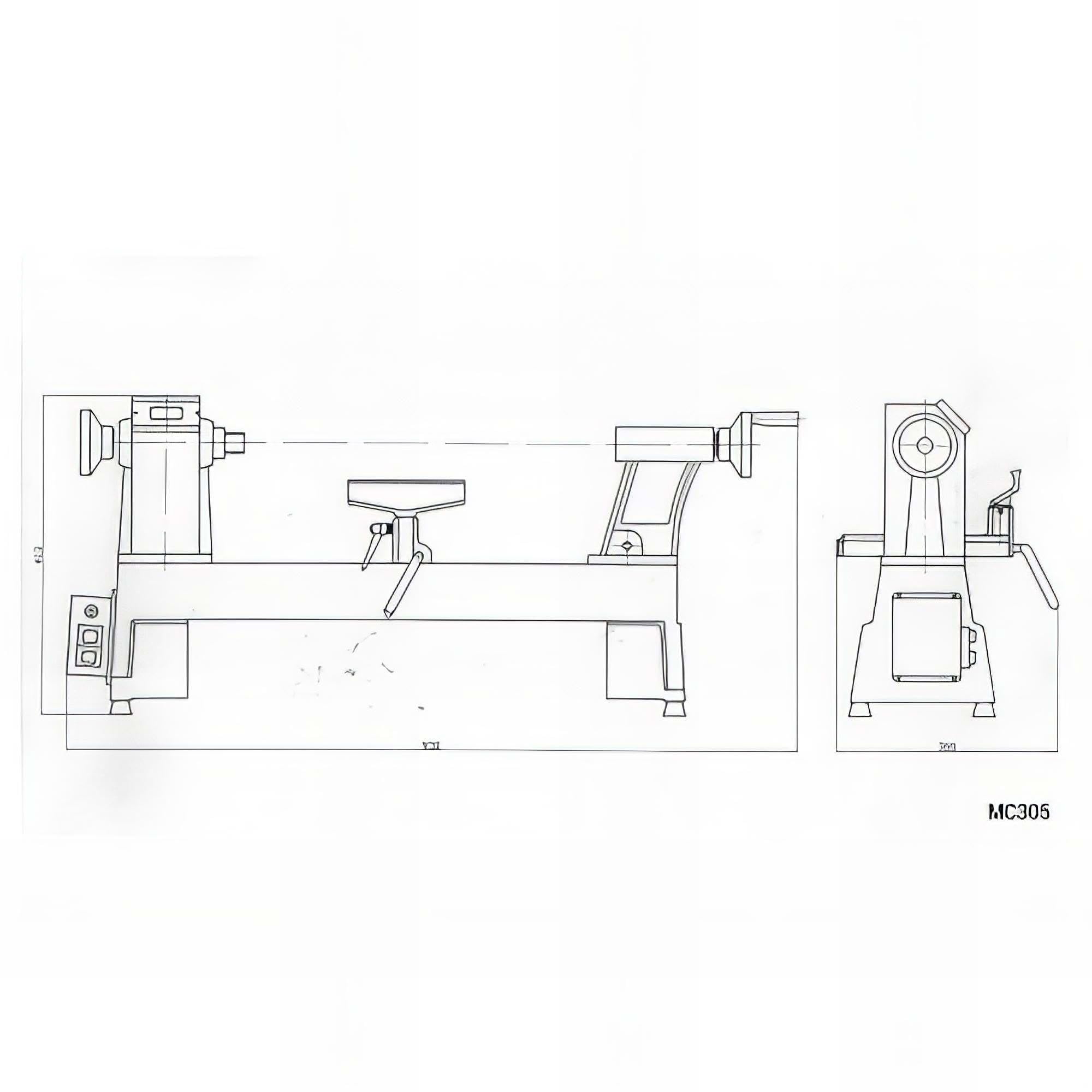 Tour à bois L. 406 mm - 375 W 230 V