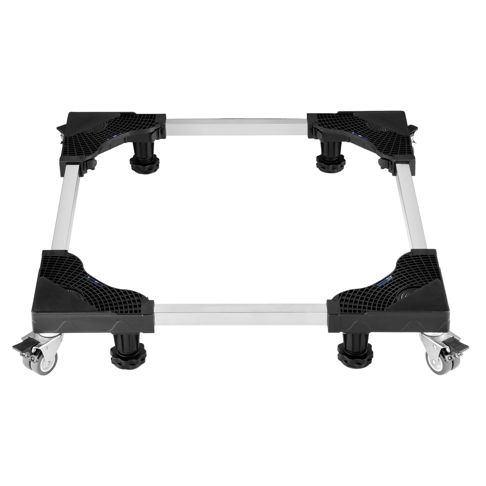 VEVOR Base Móvil para Muebles 910 x 910 x 110 mm con 8 Ruedas Gemelas con Bloqueo y 4 Frenos, Capacidad de Carga de 500 kg, Plataforma Rodante Ajustable de 698,5-899,16 mm para Lavadora, Frigorífico