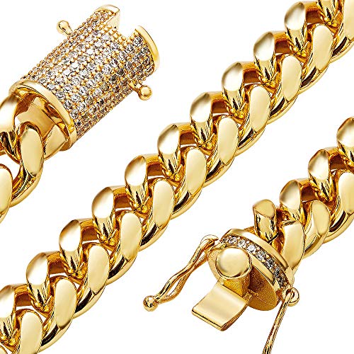 putouzip Mens Miami Cuban Link Chai…