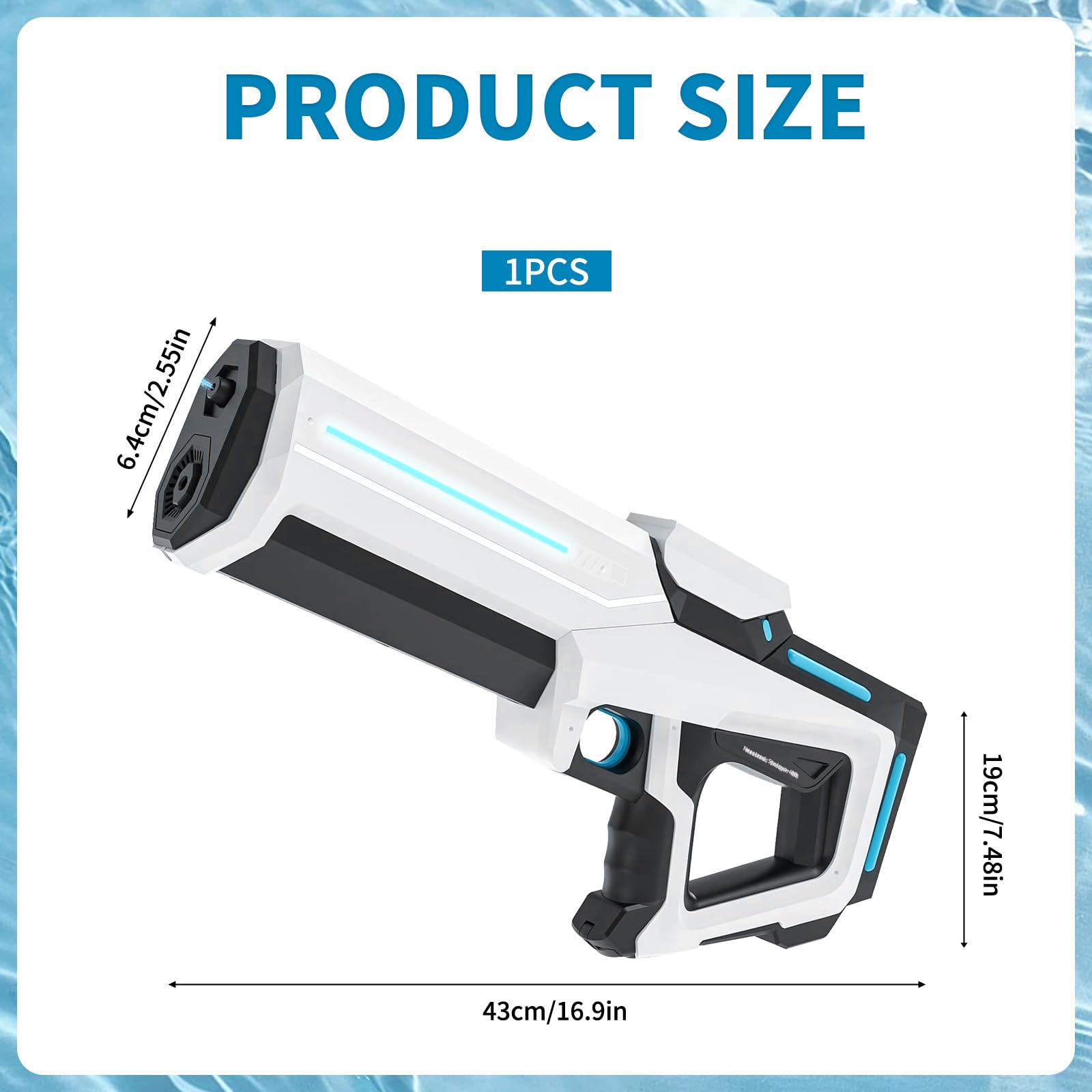 Wasserpistole Elektrisch,Automatische Wasserpistole,Electric Water Gun,Elektrische Wasserpistole für Erwachsene,Wasserspritzpistole,für Sommerpartys im Freien,Strand,Pool,Garten