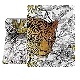 Berkin Arts Compatibile con iPad 7/8/9a Gen/iPad Air 3a Gen (10.5 Pollice) 2019/2020/2021 Premium Pelle per Custodia Massimalismo Bestia animale con motivo floreale peonie leopardate