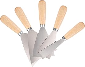 5 Stück Flächenspachtel Set Trockenbau Spachtel Werkzeug Sets, Malerspachtel Set mit Holzgriff, Palettenmesser, Putty Messer Spachtel zum Verspachteln & Abkratzen von Farbe oder Tapete(1/2/3/4/5")