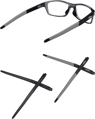 MYCOURAG 2 pares de patillas de repuesto compatibles con gafas Oakley Crosslink Pitch Series, negro y gris