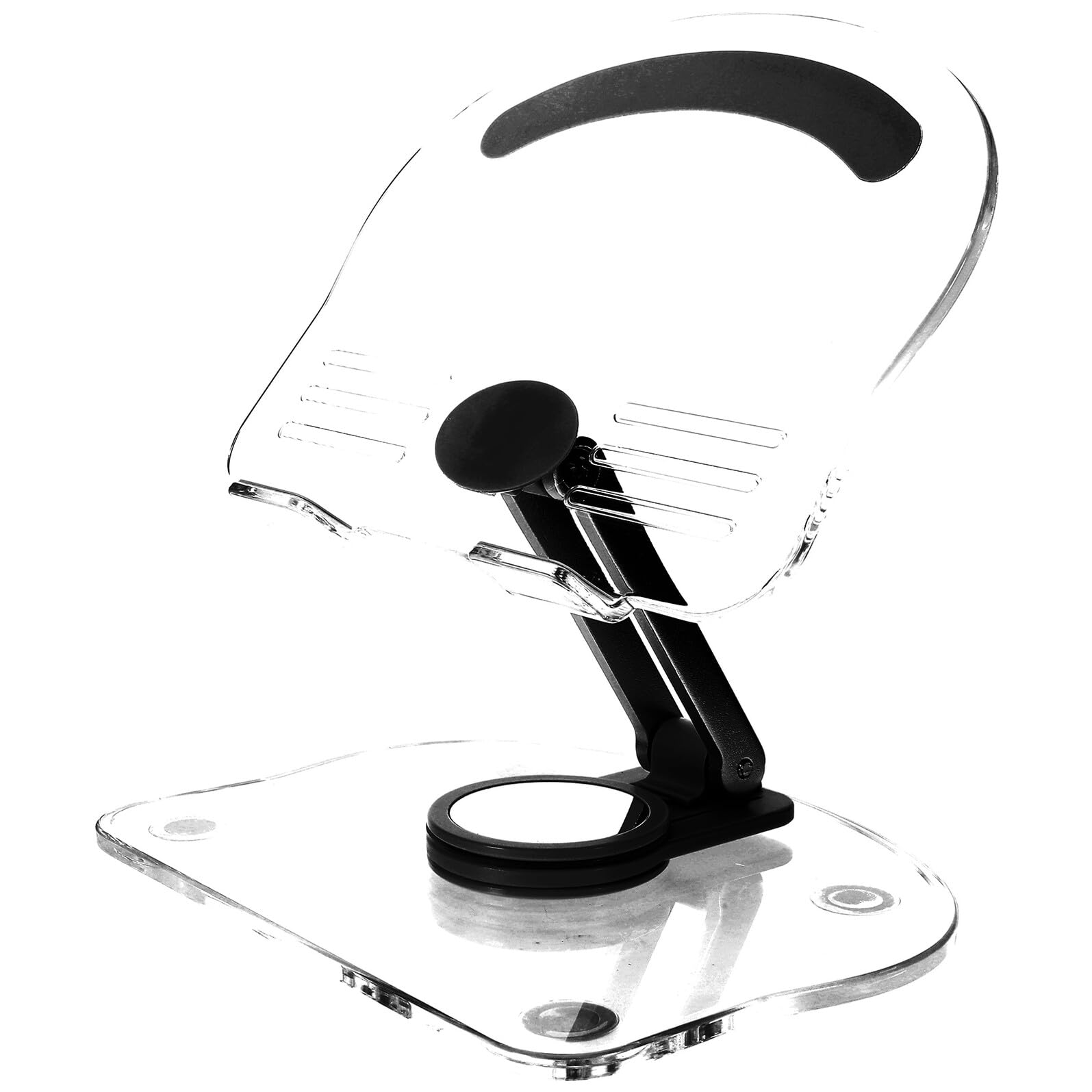 MAGICLULU Soporte para Tableta Plegable de Acrílico Negro, Ligero y Práctico, Ajustable para Escritorio Base Antideslizante para Tablets y Dispositivos
