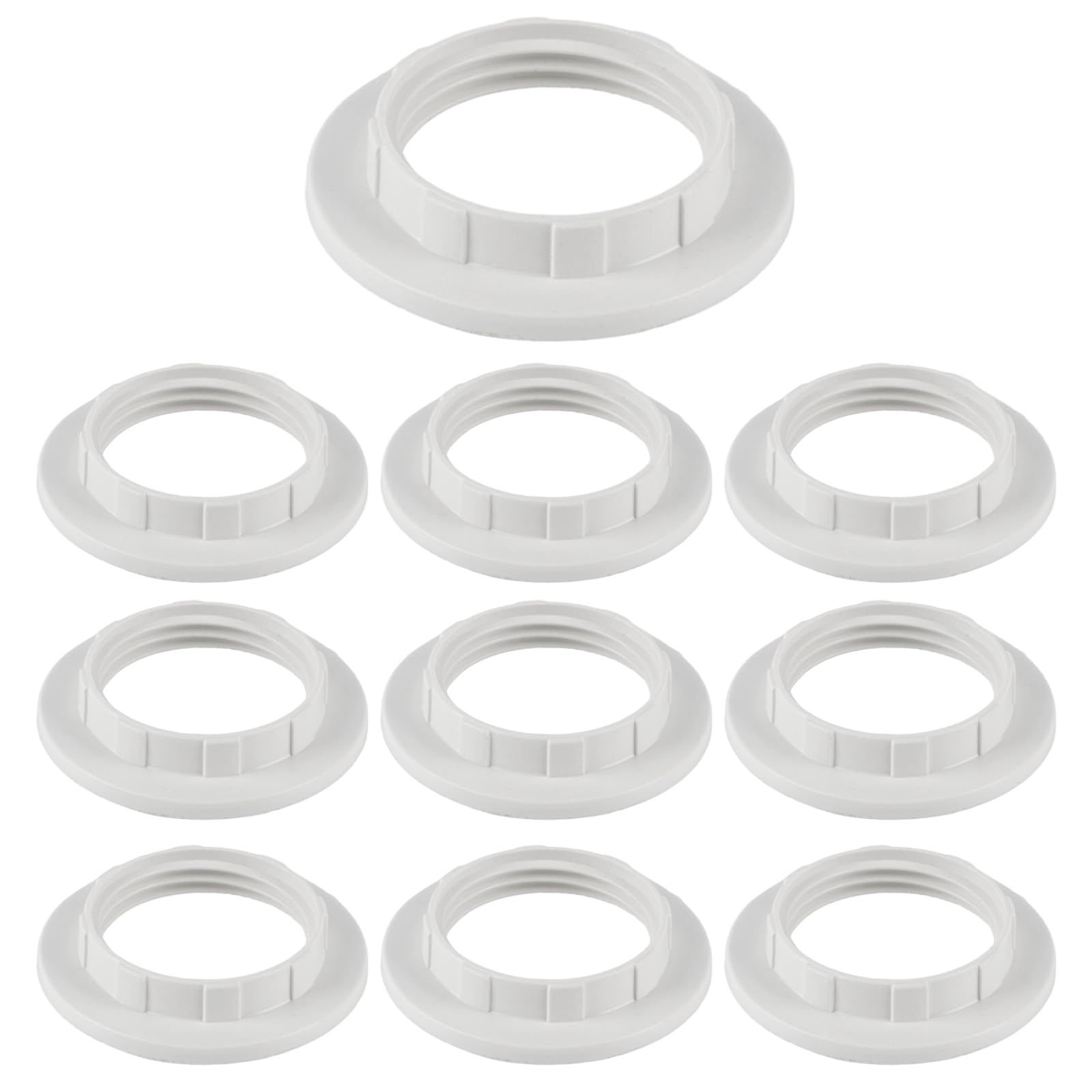 Kunststoff Lampenschirm Ring Konverter E14 bis E27, 10 Stk Lampenschirm Reduzierring Schraubring E27 zu E14, Lampenring Reduzierring Adapter Ringkonverter für Lampenschirm Tischlampe