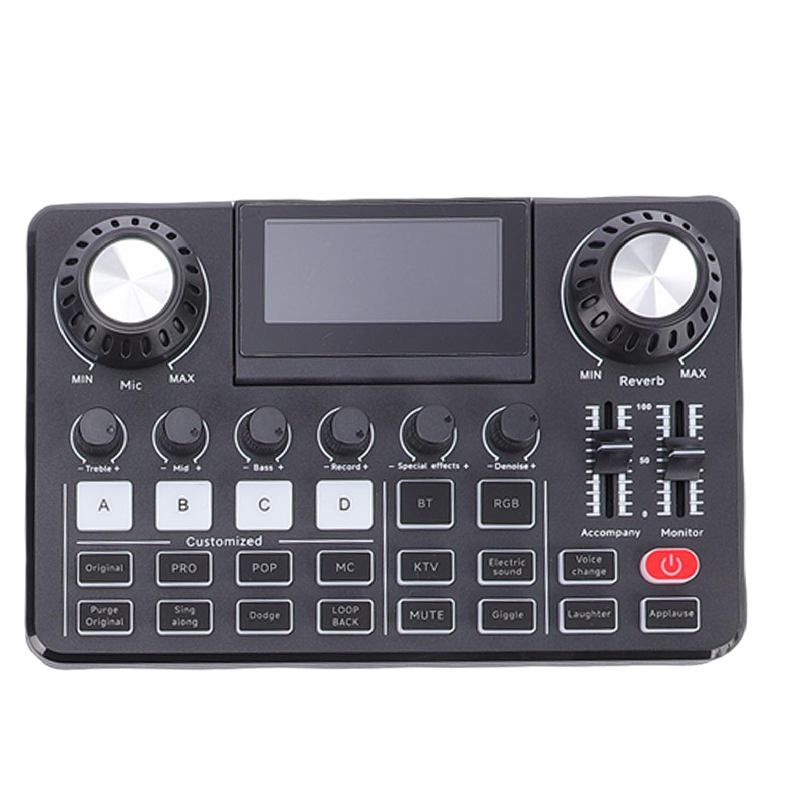 Jectse Kit Microfono per Podcast, Microfono a Condensatore con Braccio Snodato e Mixer, Schermo LED Regolabile e Controllo di Bassi e Alti, con Supporto XLR da 3,5 Mm a 48 V, per