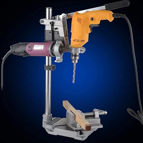 Miniatura 2 de Soporte de prensa de taladro para estación de trabajo eléctrica de doble agujeros, soporte de taladro de escritorio ajustable, soporte de taladro de