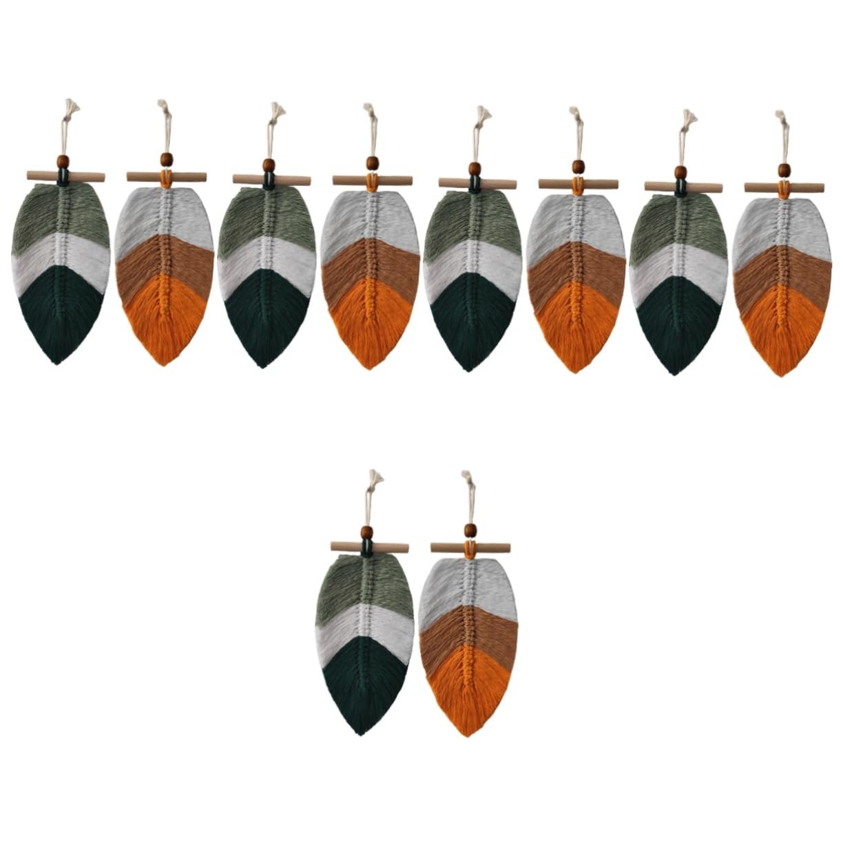 Tenture murale macramé feuille Cabilock lot de 10 pour déco chambre